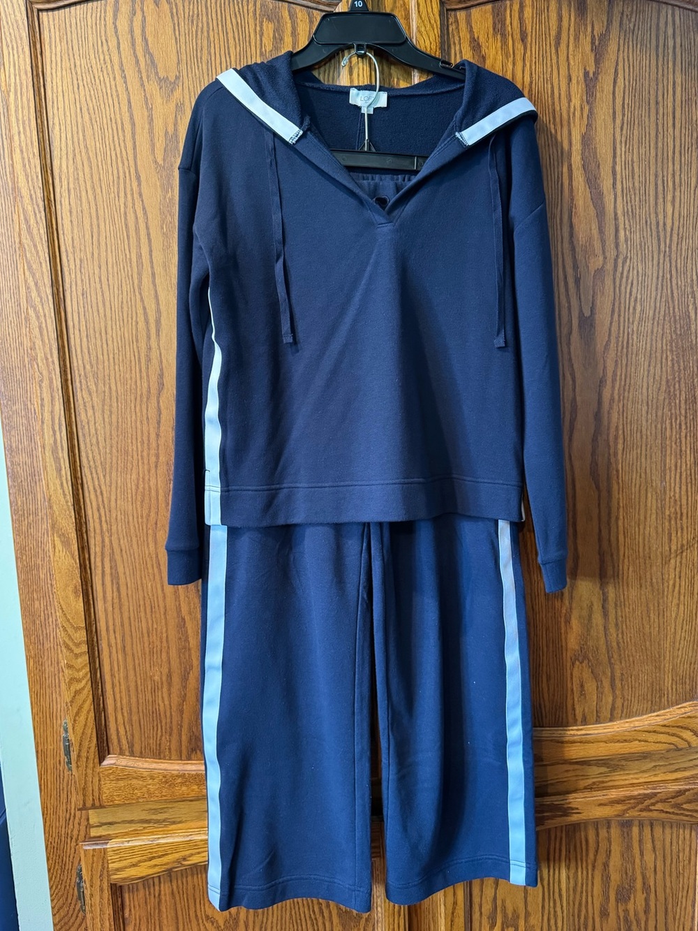 EUC LOFT Outlet ScubaSoft Two-Piece Sweatsuit, Navy, Size S